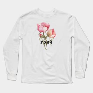 Vintage Floral Retro Rose Flower Long Sleeve T-Shirt